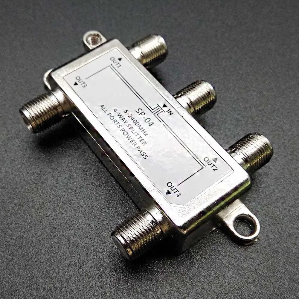 1In4Out 4 Way 4 Channel Satellite/Antenna/Cable TV Splitter Distributor SP-04 5-2400MHz F Type Wholesale In Stock for SATV/CATV