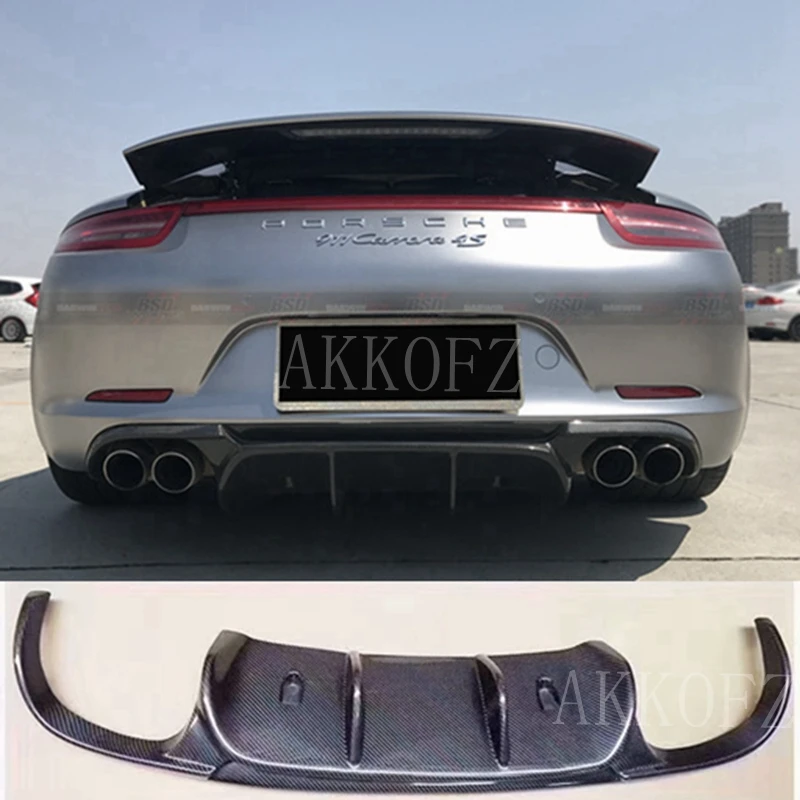 

For Porsche 911 991.1 GT3 VRX Style 2012 2013 2014 2015 Carbon Fiber Rear Bumper Lip Spoiler Rear Diffuser Protector