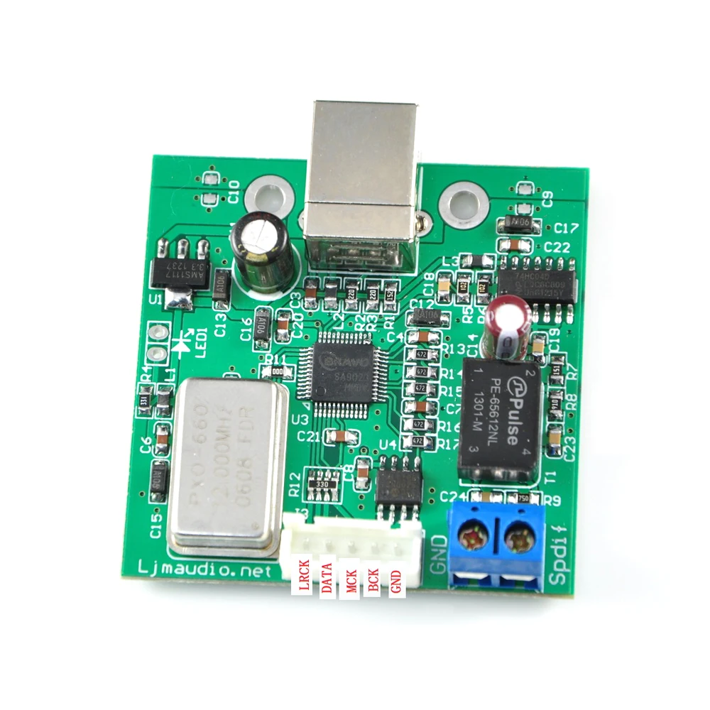 

USB To SPDIF Coaxial I2S Processor Board SA9023 Chip Support 24 96KHZ