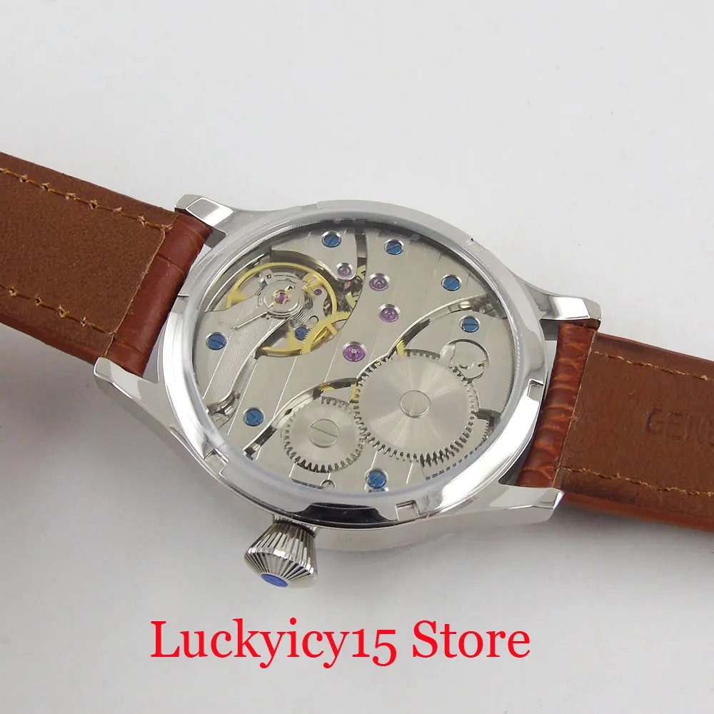 Mechanical Hand Winding Men Watches 6497 Movement Luminous Hand Deployment Clasp 44mm