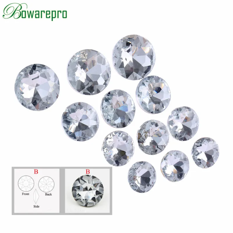 10Pcs Clear Buttons Crystal Diamond Rhinestone Round Buttons Tufting Sofa Upholstery Headboard Wedding Diamond Buckle 14/16/18mm