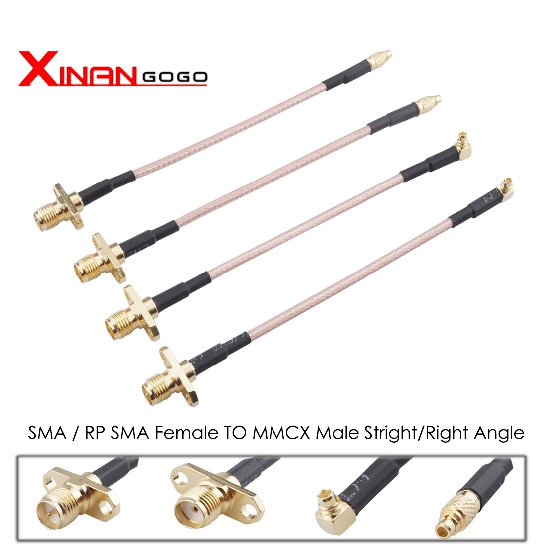  1pcs MMCX to RP-SMA Female Flange Panel Mount RG316 Pigtail FPV Antenna Extension Cord for TBS Unify PandaRC VTX