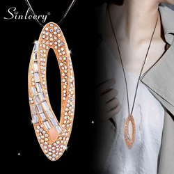 SINLEERY Big Hollow Owl Pendant Necklace Yellow Gold Color Black Crystal Snake Chain Long Neckalce For Women Jewelry