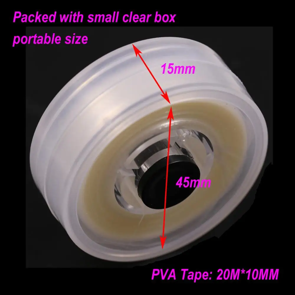 JIGEECARP 10mm*20m Carp Fishing PVA Tape Film Bollie String Spool Package Fast Dissolving Non Residue Carp Fishing PVA Line