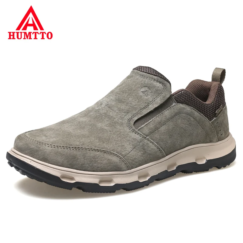 HUMTTO Leather Hiking Shoes Camping Trekking Sneakers for Men Waterproof Climbing Boots Male Outdoor Safety Walking Mens Shoes