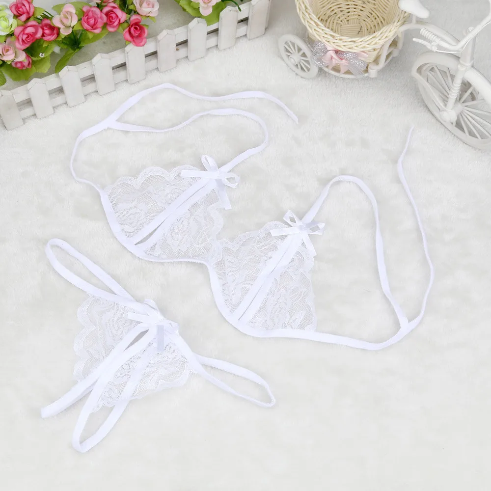 Sexy Lace Lingerie Set Sensual Women Hollow Out Transparent Women Erotic Underwear Set Porn Bra Sex G-string Panties Lingerie