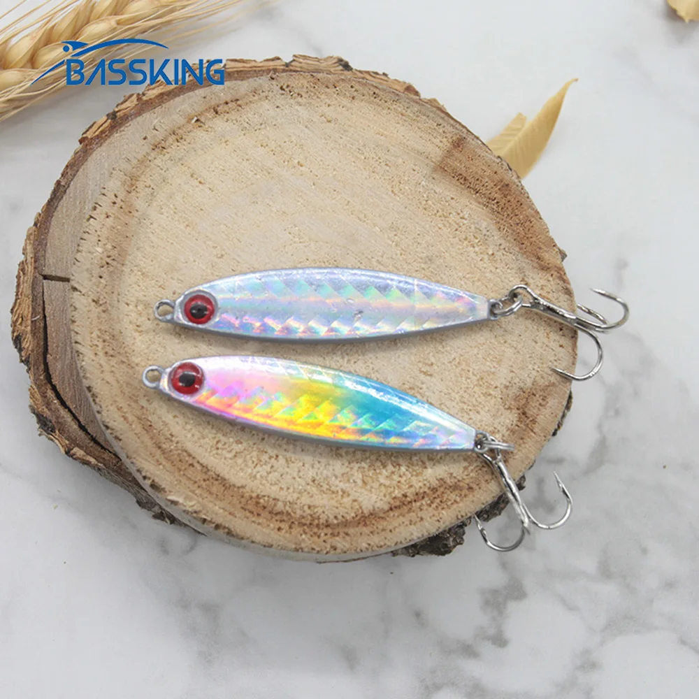 BASSKING Treble Hook Jig Fishing Lure 7g/6cm 10g/6.5cm Metal Fishing Lure Saltwater Isca Artificial Jigging Hard Bait Wobblers