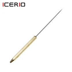 ICERIO 1PCS Fishing Fly Tying Bodkin Dubbing Needle Tool With Brass Handle Fishing Lure Baits Tying Assistant Tool