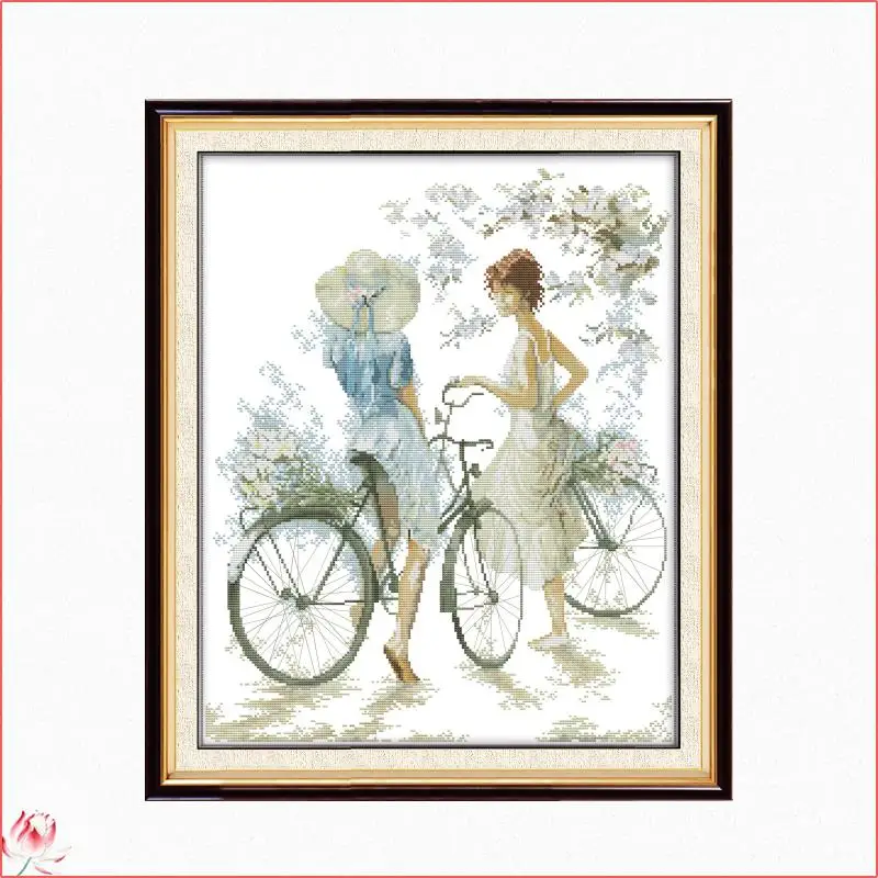 

Girlfriends Deep Pattern Cross Stitch Kit DIY Embroidery Set 14CT 11CT Needlework Sewing Kit Home Decoration Paintings Crafts