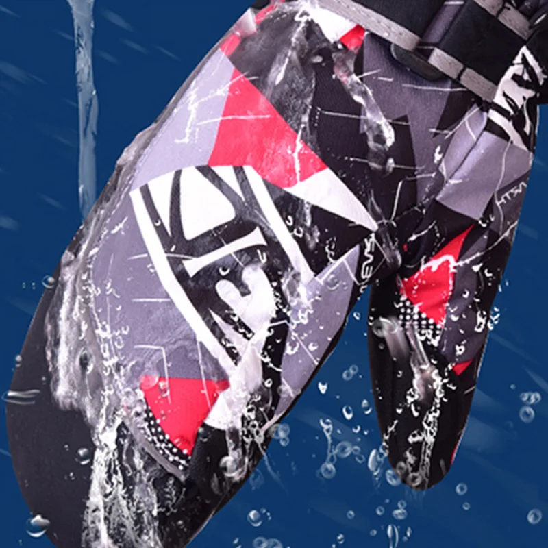 Crianças luvas de esqui inverno quente à prova dwindproof água à prova vento criança luvas de neve meninos meninas esporte snowboard luvas anti deslizamento