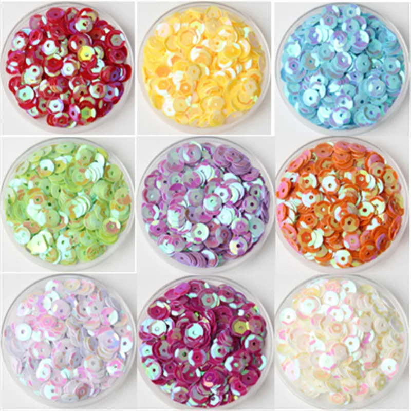 Multi Size Mix Color 4mm 5mm 6mm Sequin PVC Round Cup Sequins Paillettes Sewing Wedding Crafts Women Garments Accessories 10g