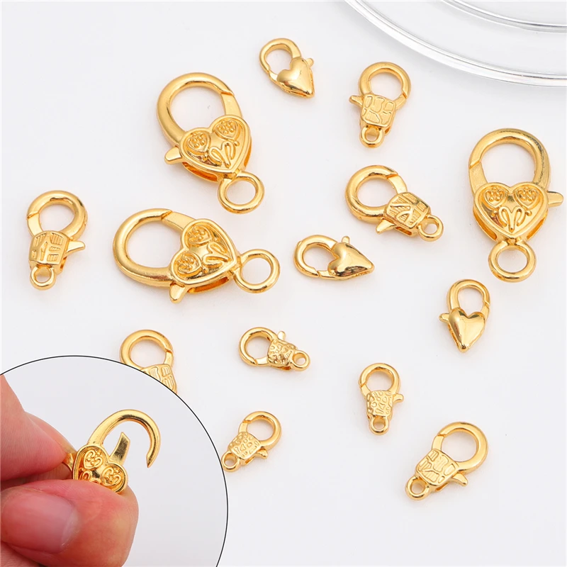 5Pcs 18K Gold Copper Lobster Clasps for Bracelets Necklaces DIY Hooks Chain Closure Accessories for Jewelry Making Findings