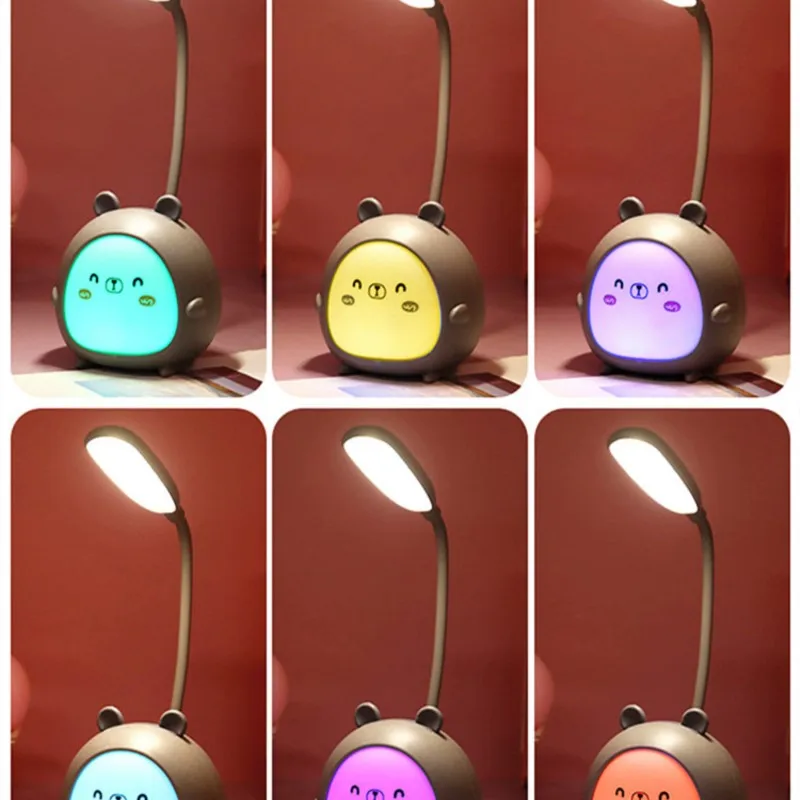 Cartoon Desk Lamp Eye Protection Energy-saving Reading Lamp USB Charging Sleeping Night Light LED Table Lamp for Kids Gift