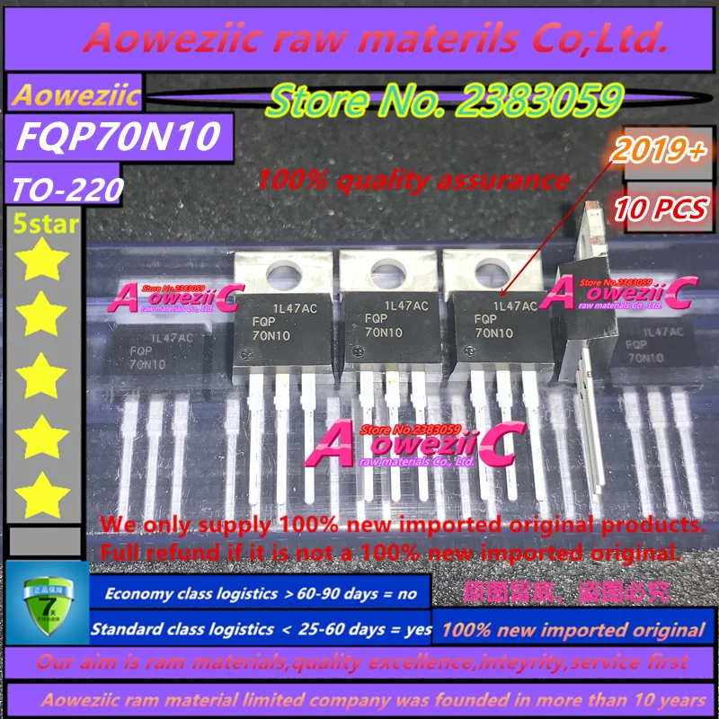 

Aoweziic 2019 + 10 шт. FQP70N10 70N10 TO-220 N-канальный полевой эффект МОП-трубка 70а 100 в