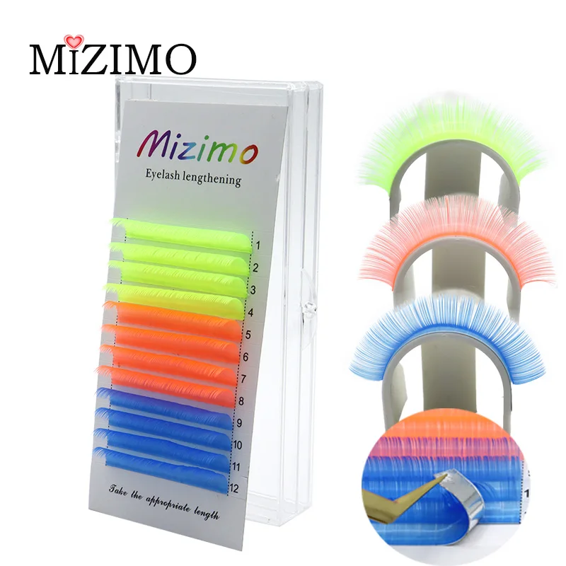 Mixed Color Single Grafted False Eyelashes Synthetic Chemical Fiber Hair Naturally Soft And Prolonged Makeup Tools 0.07/0.10,C/D