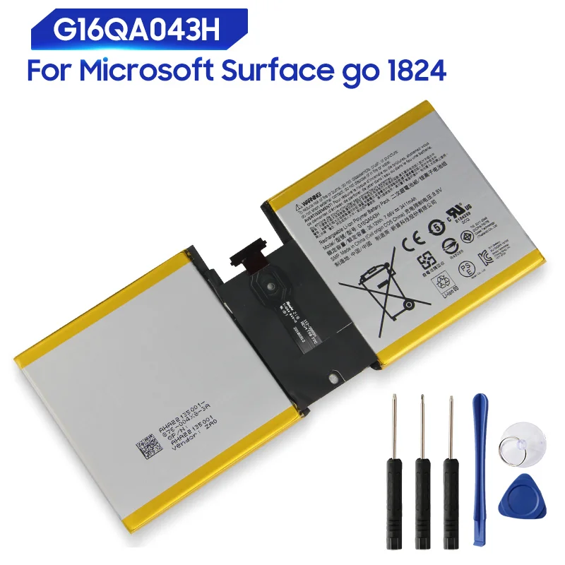 Original Replacement Battery For Microsoft Surface Go 1824 G16QA043H Genuine Battery 3411mAh