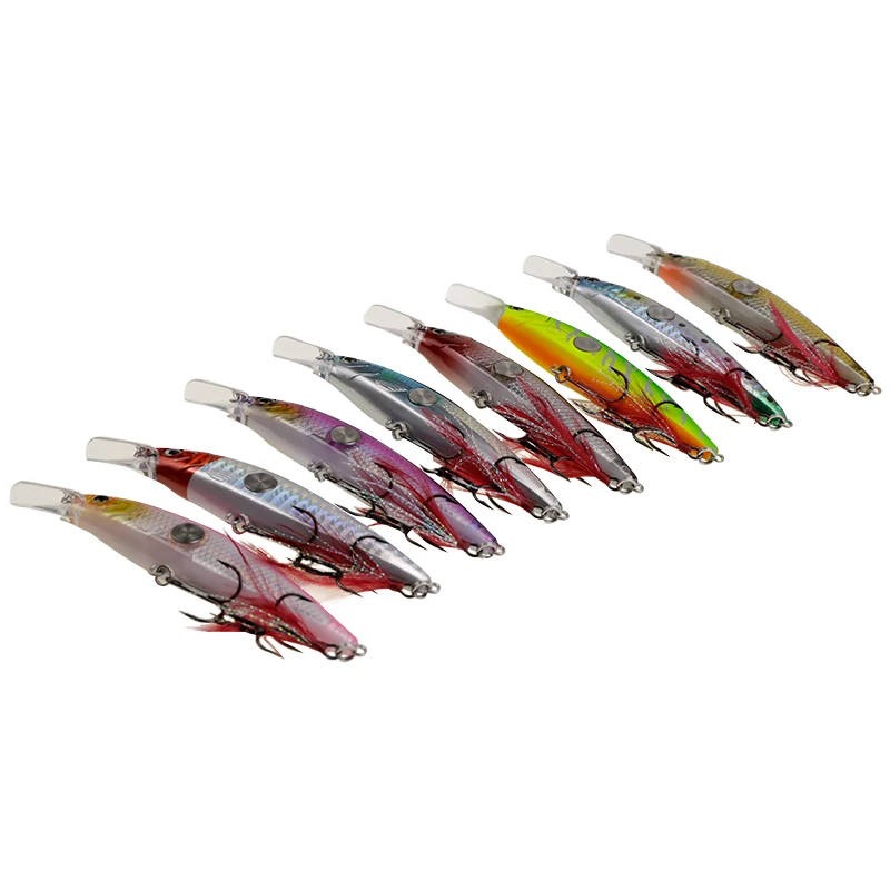 8pcs Minnow Fishing Lures Artificial Bait for Sea Fishing Baubles for Walleye in Summer Sunken Walkers Sea Fishing Wobblers