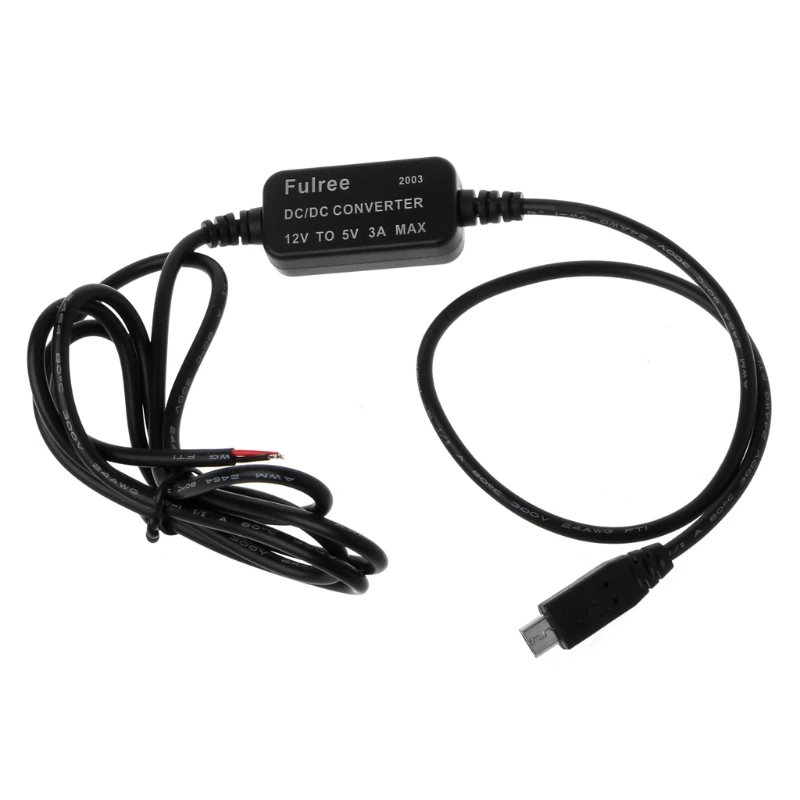 Car Charger Micro USB Output 12V to 5V 3A Power Supply Converter For PDA DVR Camcorder