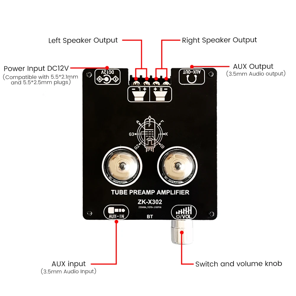 مكبر صوت أنبوبي أييما-هيفي 6J1 ، ستيريو ، BT ، وحدة مضخم صوت مسبق ، وحدة مضخم طاقة ، أمبير ، صوت ، AUX ، متوافق مع بلوتوث ، مسرح منزلي ، 30Wx2