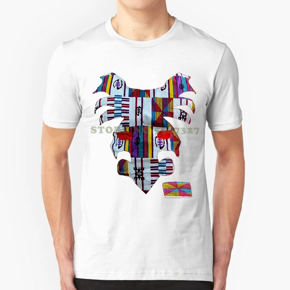 Camiseta de manga corta de algodón para hombre, camisa con cuello redondo, diseño de Kente con estampado africano único