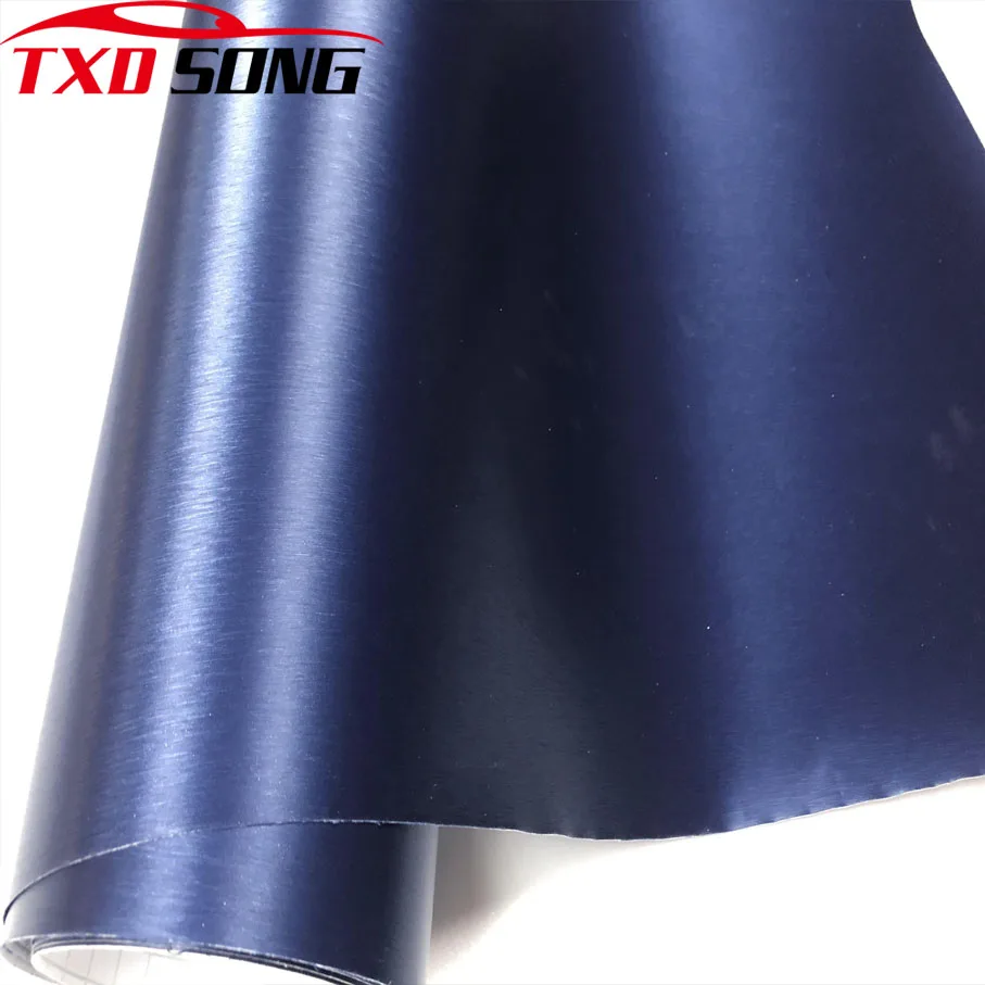 50cm*200cm/300cm Car Styling blue Metallic Brushed Aluminum Vinyl Matt Brushed Car Wrap Film Sticker Decal With Bubble