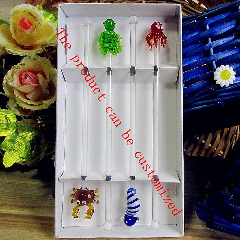 Marine animals Figurines Cocktail Wine Glass Stirring Sticks Mixing Stirrer Picks Stir Rod Drinks Muddlers Bar Swizzle Sticks