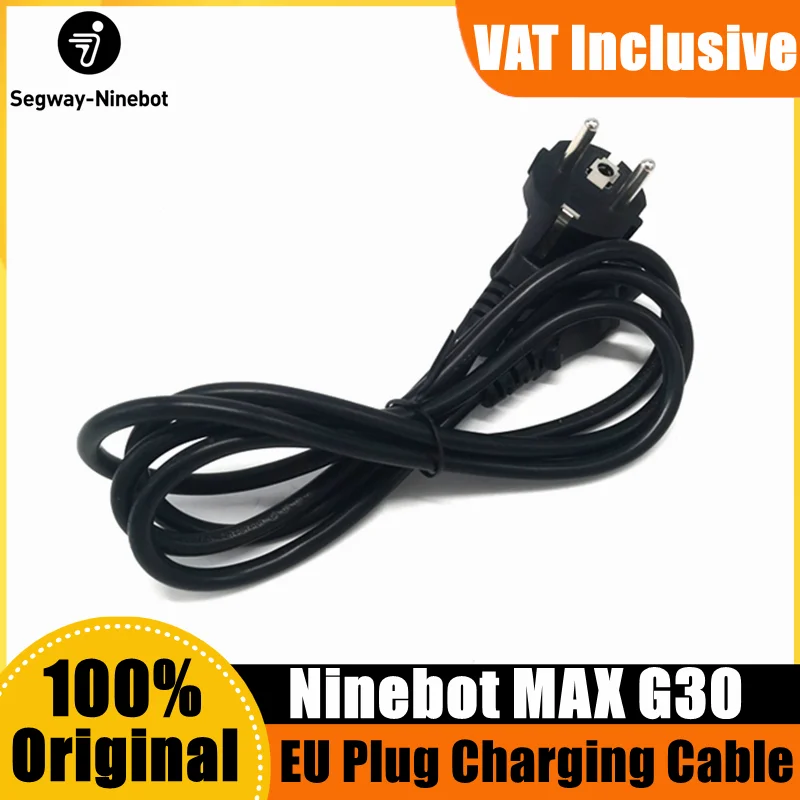 EU Plug Charging Cable Parts For Ninebot By Segway Max G30 F65 P65 P100S Series Max G2 Smart Electric Scooter Accessories