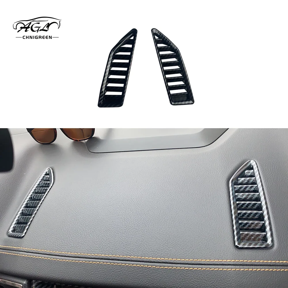 For Ford Ranger T6 T7 T8 Everest Endeavour 2015 - 2020 4pcs Carbon Fiber Color Air Conditioning Dashboard Vent Cover Accessories