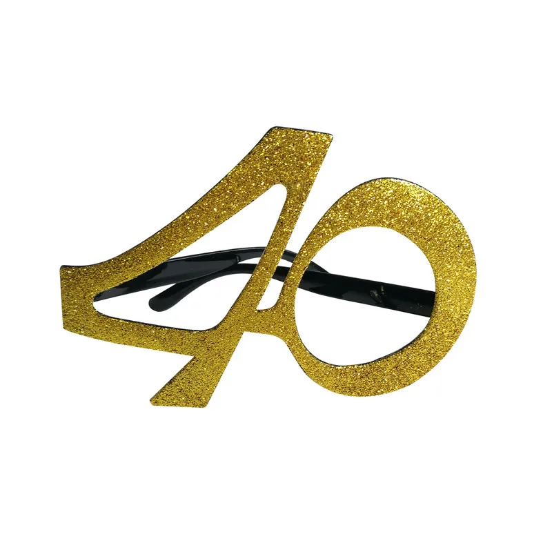 40 Year Birthday Party Number Balloons Photo Booth Props Glasses Adult Men Women 40th Happy Birthday Anniversary Decor Supplies