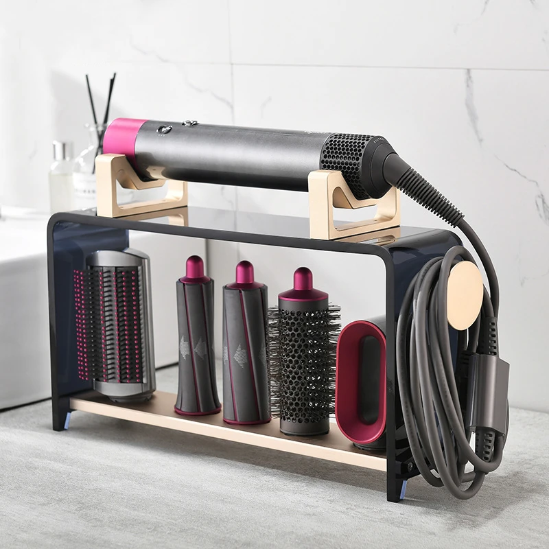 Hair Roller Rack Free Standing Hair Dryer Roller Stand for Dyson No-Punching Acrylic Table Hair Roller Holder SZ-HH21021304