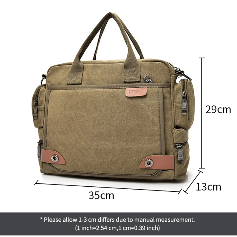 Multi-function Canvas Men Briefcase Bag Fashion Shoulder Bag For Men Business Casual Crossbody Messenger Bag Travel Bags ZXD6