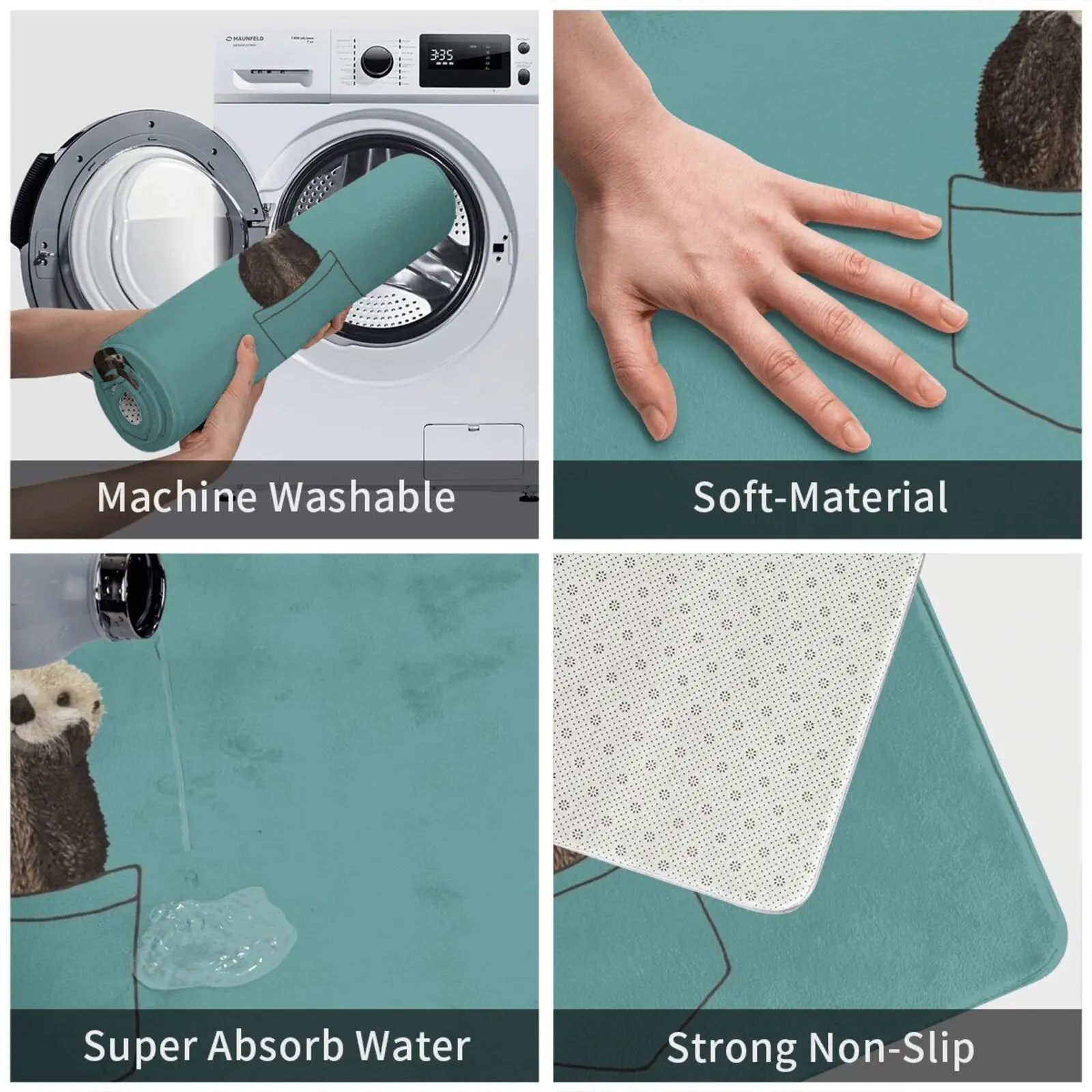 حصلت على قضاعة في جيبي، سجادة أزرق مخضر، وسادة سجادة ناعمة للجيب، شمعة البحر، ثعالب البحر، ثعالب البحر، ابن عرس لطيف