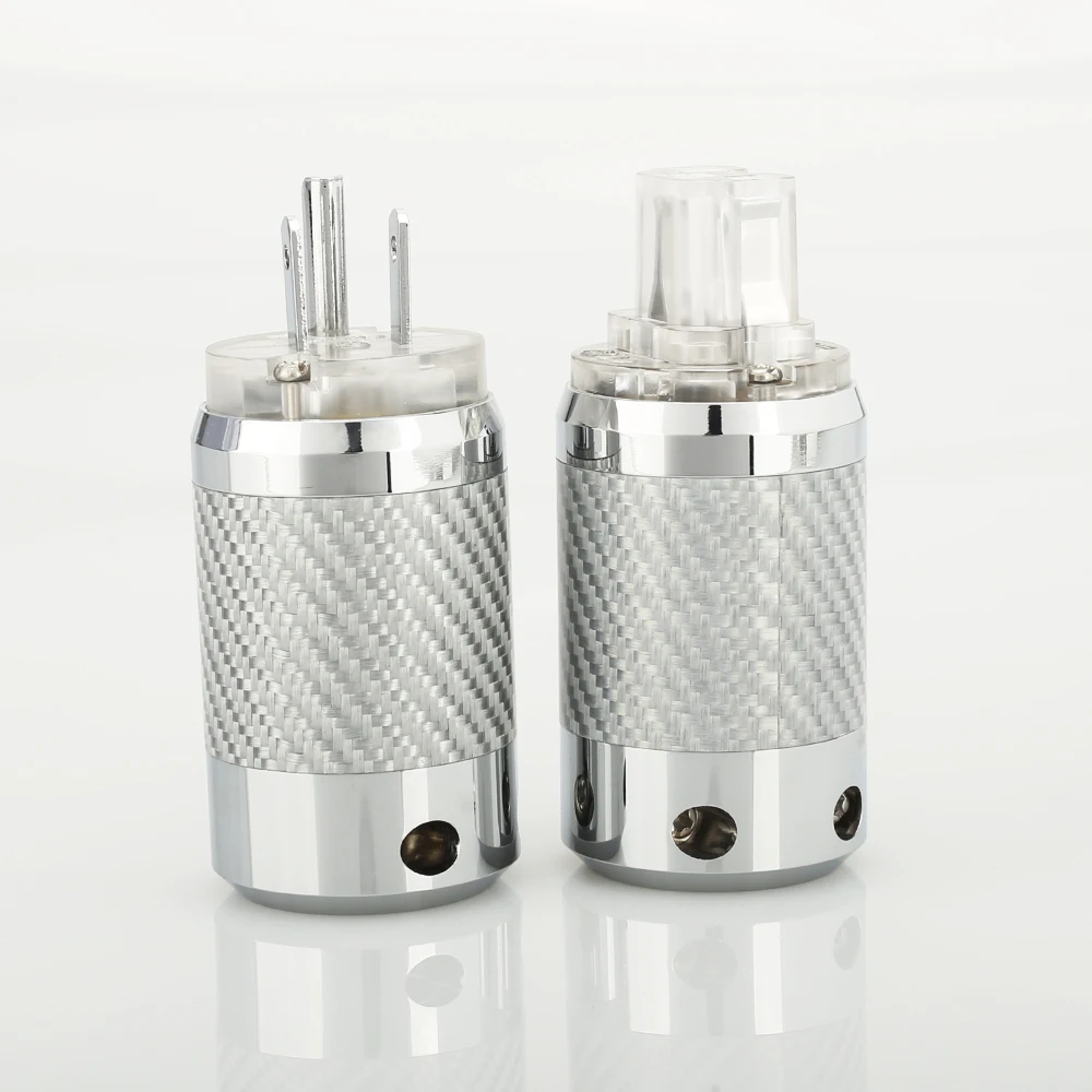 Высококачественные пары из углеродного волокна с родиевым покрытием, «сделай сам», Питание переменного тока, электрический Штекерный разъем, штепсельная вилка IEC EU US