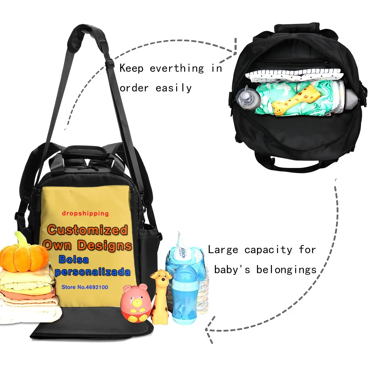 Customized Your Image Diaper Bag Backpack Nappy Changing Stroller Bags Multifunction Waterproof Baby Maternity Dropshipping