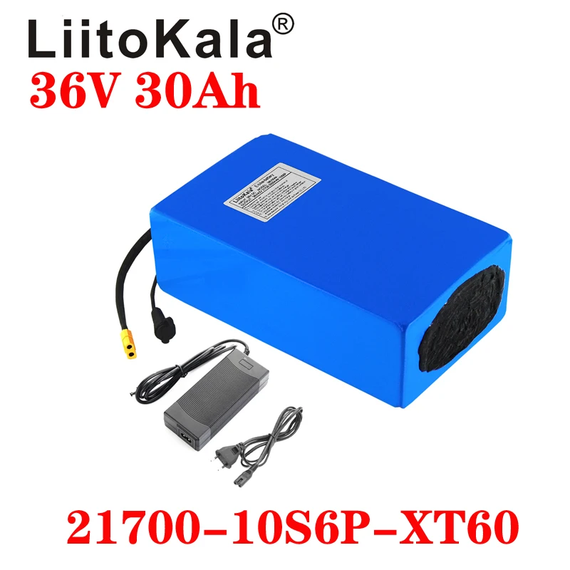 Imagem -03 - Liitokala-bateria de Lítio para Bicicleta Elétrica e Scooter Bateria Ebike 36v 20a Bms 30ah 21700 10s6p