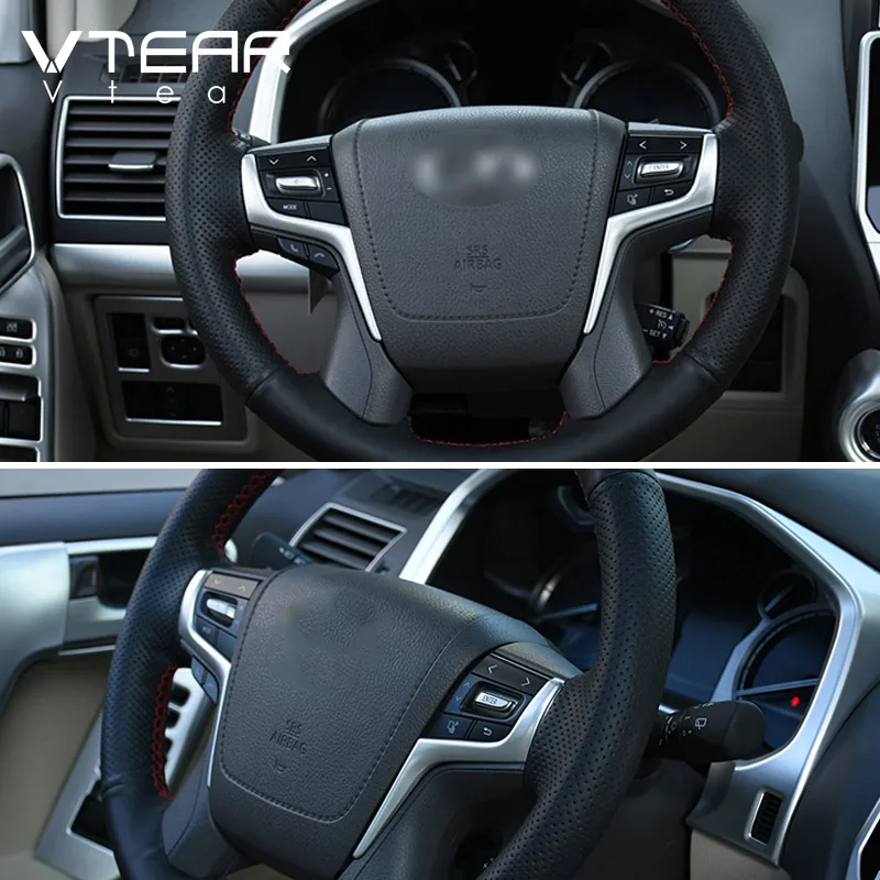 Vtear For Toyota LAND CRUISER Prado 150 interior Frame decoration steering wheel Trim Car styling cover accessories parts 2020