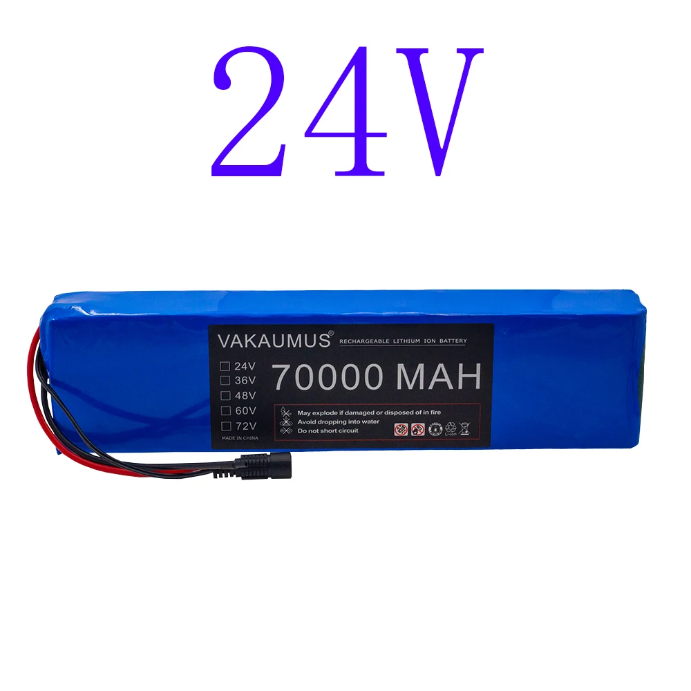 

24V 70AH Large Capacity Battery Pack 7S4P 29.4V BMS Original Electric Bicycle Wheelchair Scooter Lithium Battery Pack + Charger