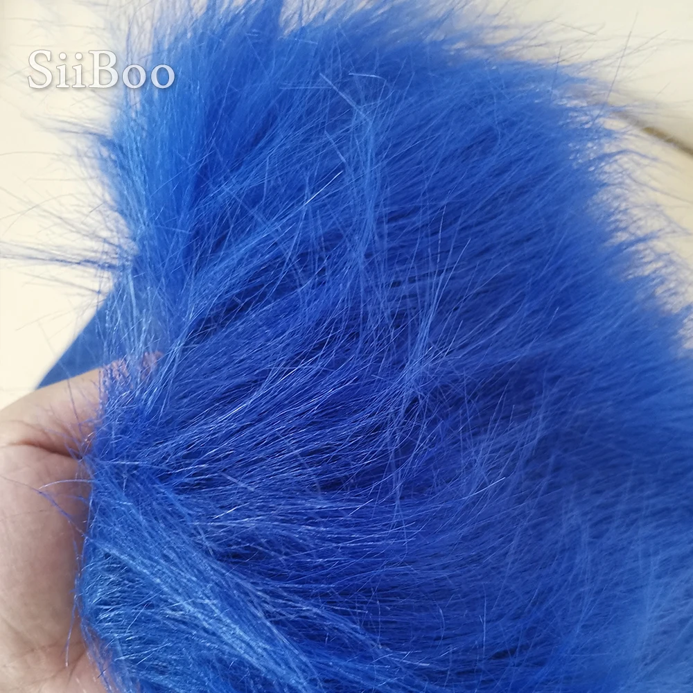 Royal blue 9cm plush faux fur fabric for winter coat vest stage cosplay decor long fur fabric tissue DIY 150*50cm 1pc SP5420