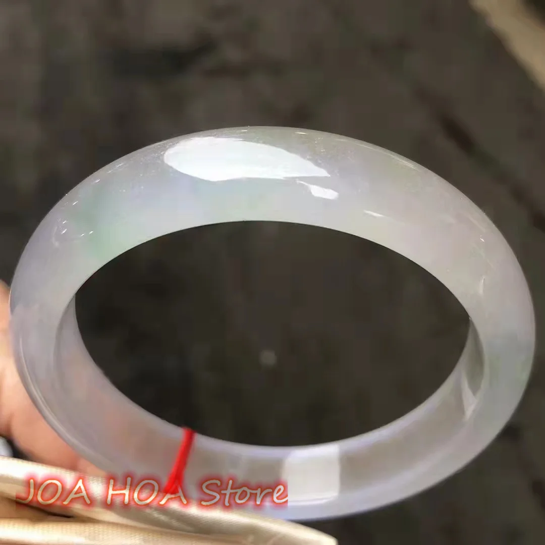 

High A Grade Icy Species Natural Myanmar Jadeite Bangle Flat Bar Jade Woman Temperament Bracelets Hand-Ring Exquisite Jewelry