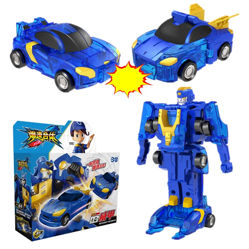 Burst Speed Merge Deformation Robot Chariot Mecha Toy Car Action Figures Collision Fit Transform Robot Kids Toys Birthday Gift