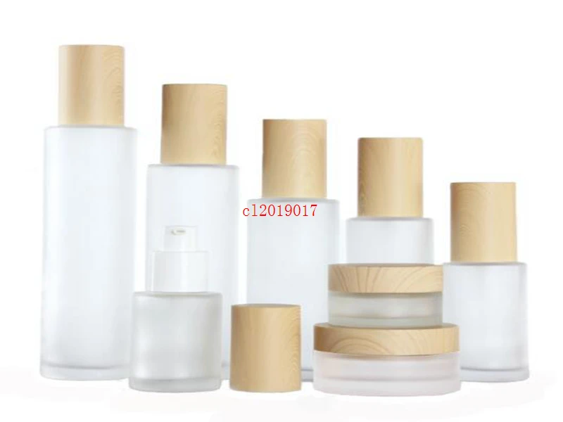 20ml 30ml 40ml 50ml 60ml 80ml 100ml Frost Glass Cream Jar with Lids Cap Frosted Glass Lotion Spray Bottle Cosmetic Contai