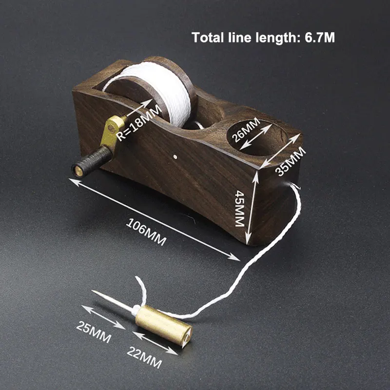 African Ebony Ink Line Maker For Woodworking Hand Crank Ebony Marking Gauge With 6.7m Cotton Thread Ink Fountain Carpenter Tools