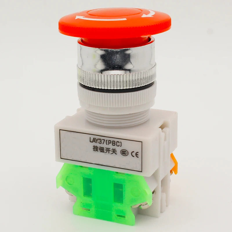 LHLL-Rot Pilz Kappe 1NO 1NC DPST Notfall Stop Push Button Schalter AC 660V 10A