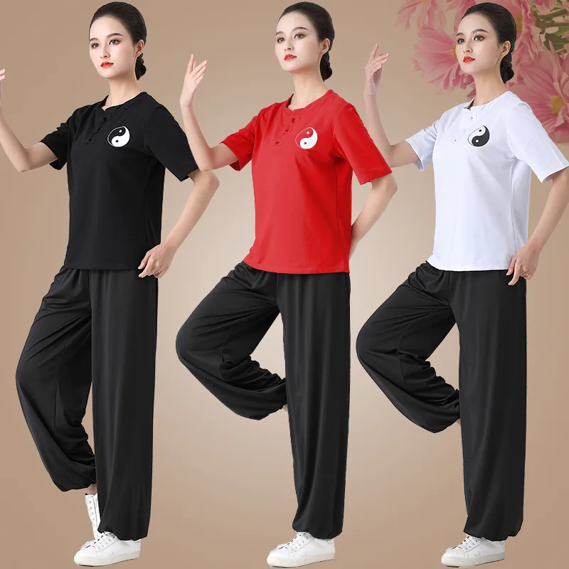 Tai Chi Uniform High Quality Cotton Short Sleeve Chinese Style Show Kung Fu Clothing Suit Suitable for Aldult Man Martial Arts