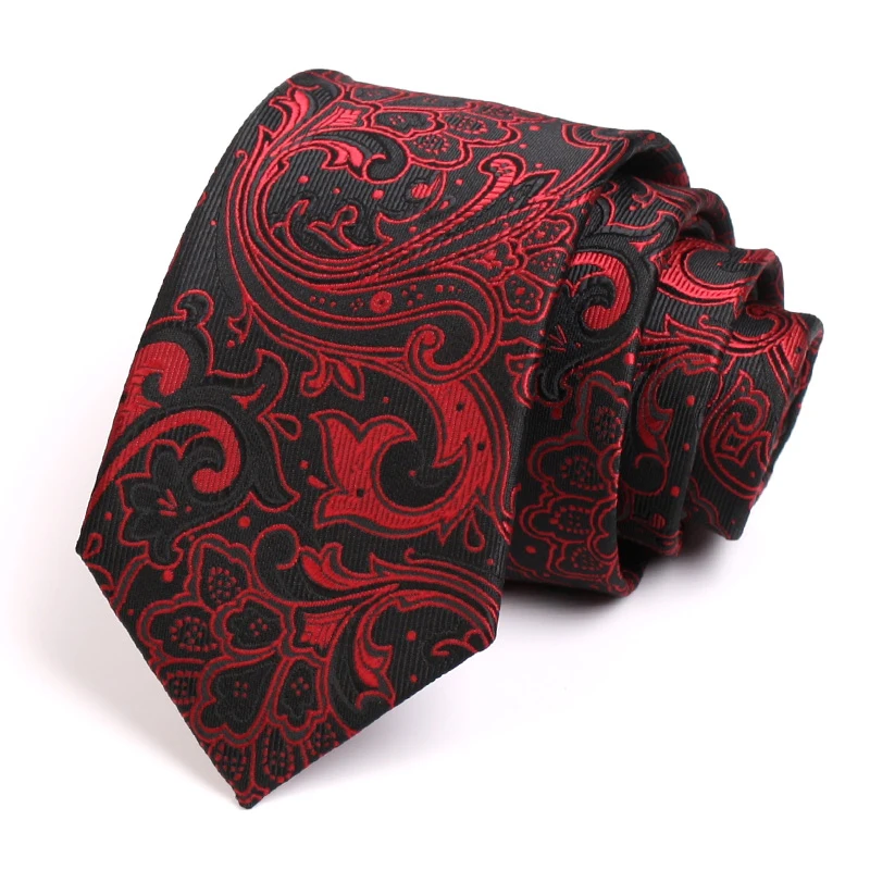 

New Arrivals High Quality Fashion Formal Neck Tie for Men Business Suit Work Necktie Luxury 7CM Tie Geometric Print Red Ties