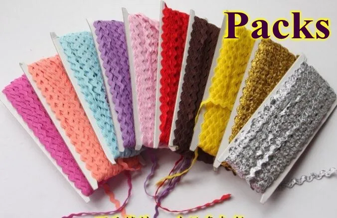 Zig Zag Ric Rac Ribbon Tape DIY Craft Handmade Wave Lace Ribbon Decorateing garments sewing Accessories Material 5mm width20M