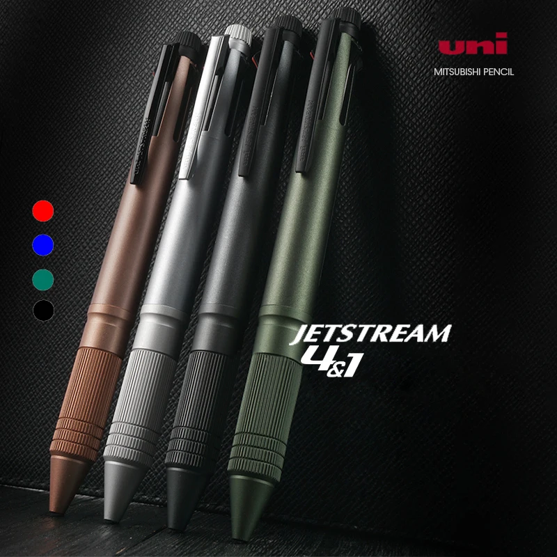 Japan UNI Jetstream Multifunction Ball Pen 4 + 1 Mechanical Pencil Metal Rod Quick Dry MSXE5-2000A-05