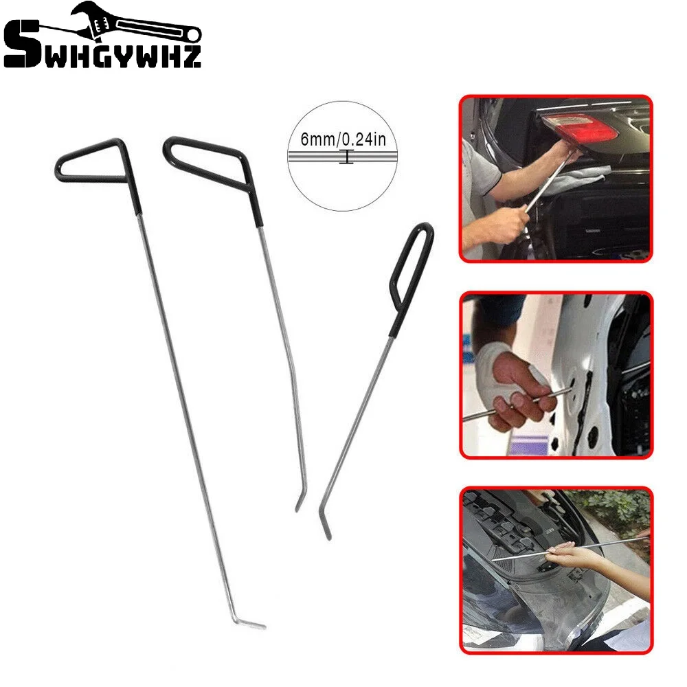 3Pcs Rods Tools Paintless Dent Repair Kits for Car Auto Body Dents Hail Damage Removal Set Stainless