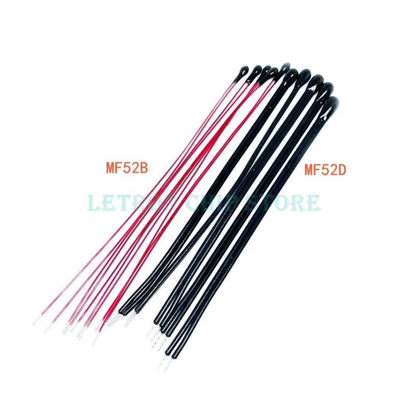 20pcs NTC Thermistor Thermal Resistor MF52B MF52D 10K 100K Probe strap wire B3950 1% Enameled wire Temperature control sensor