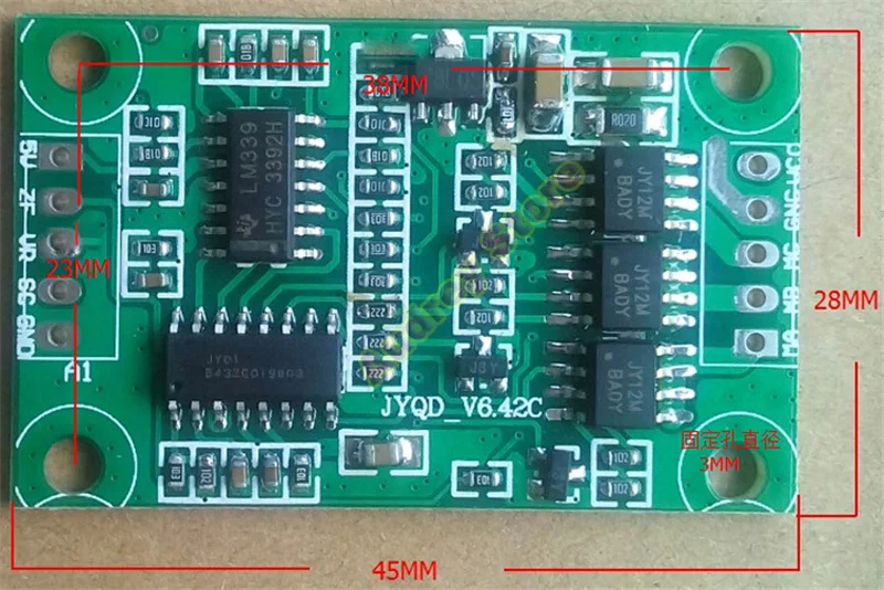 3 phase DC brushless hall less motor driver board 12V